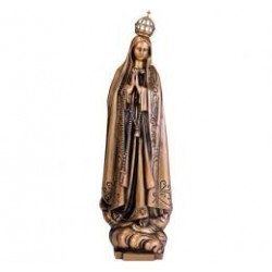 VIRGEN DE FÁTIMA DE BRONCE CON CORONA