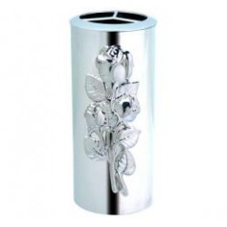 BÚCARO ACERO INOXIDABLE CON FLORES