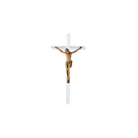 CRUZ PLETINA ACERO INOXIDABLE CRISTO BRONCE