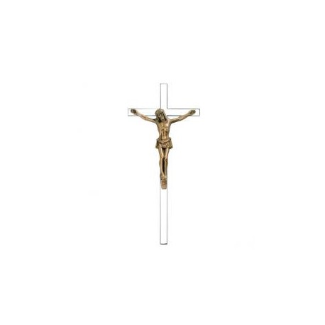 CRUZ TUBO ACERO INOXIDABLE CRISTO BRONCE