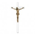 CRUZ TUBO ACERO INOXIDABLE CRISTO BRONCE