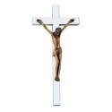 CRUZ TUBO ACERO INOXIDABLE CRISTO BRONCE