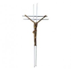 CRUZ PLETINA ACERO INOXIDABLE CRISTO BRONCE