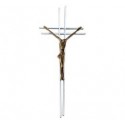 CRUZ PLETINA ACERO INOXIDABLE CRISTO BRONCE