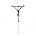 CRUZ TUBO ACERO INOXIDABLE CRISTO BRONCE