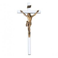 CRUZ TUBO ACERO INOXIDABLE CRISTO BRONCE