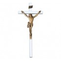 CRUZ TUBO ACERO INOXIDABLE CRISTO BRONCE