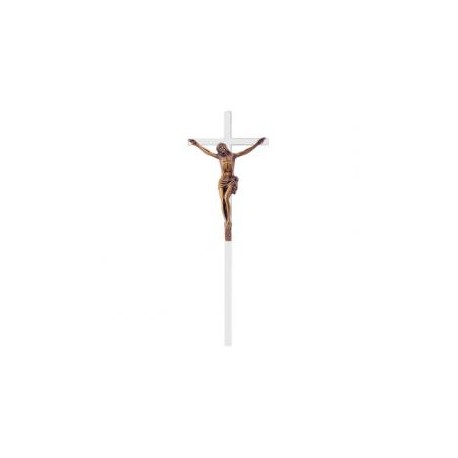 CRUZ PLETINA ACERO INOXIDABLE CRISTO BRONCE