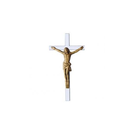 CRUZ PLETINA ACERO INOXIDABLE CRISTO BRONCE