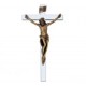 CRUZ TUBO ACERO INOXIDABLE CRISTO BRONCE