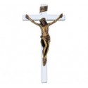 CRUZ TUBO ACERO INOXIDABLE CRISTO BRONCE