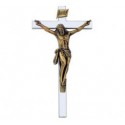 CRUZ TUBO ACERO INOXIDABLE CRISTO BRONCE