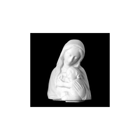 BUSTO DE LA VIRGEN CON NIÑO DE MÁRMOL SINTÉTICO