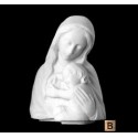 BUSTO DE LA VIRGEN CON NIÑO DE MÁRMOL SINTÉTICO ACABADO CUERO